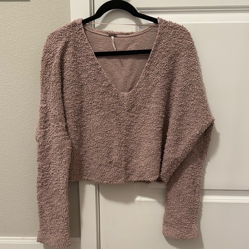 Free People Pink Popcorn Sweater